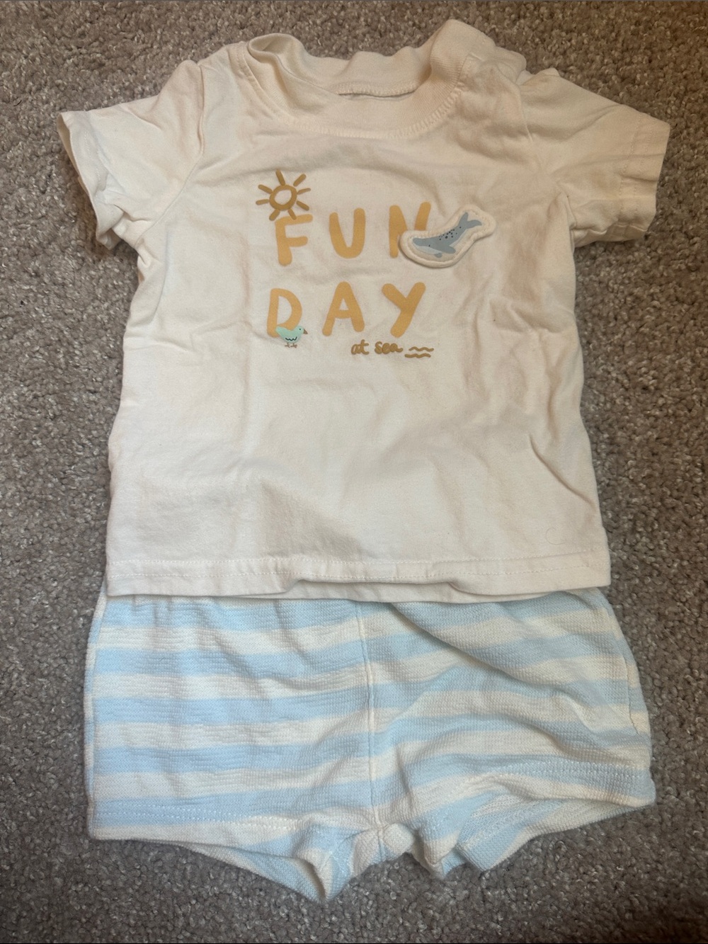 Carter’s Cream and Light Blue Kids Set - FUN DAY